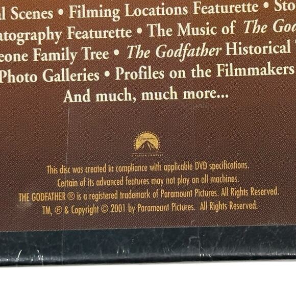 SEALED "The Godfather" Movie DVD Collection Set 2001 - 5-Disc Trilogy BRAND NEW - Picture 7 of 16